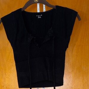 Urban Outfitters Black Ribbed Top